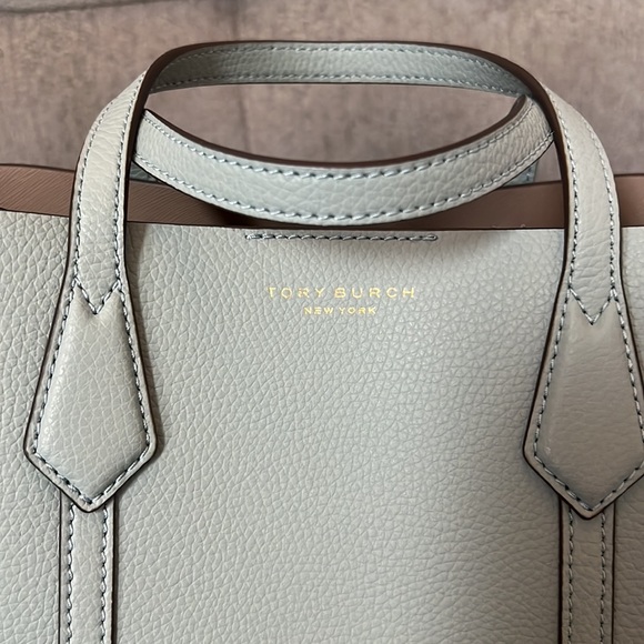 Tory Burch Small Perry Triple Compartment Tote Bag in Blue Celadon - Picture 2 of 15